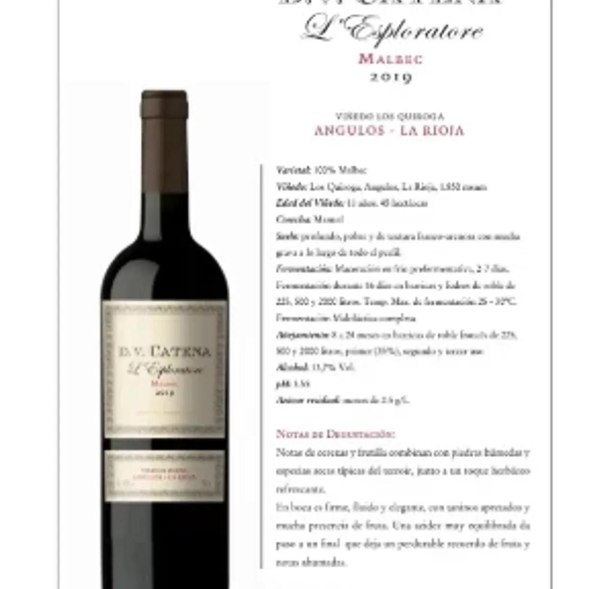 DV Catena L`Esploratore La Rioja