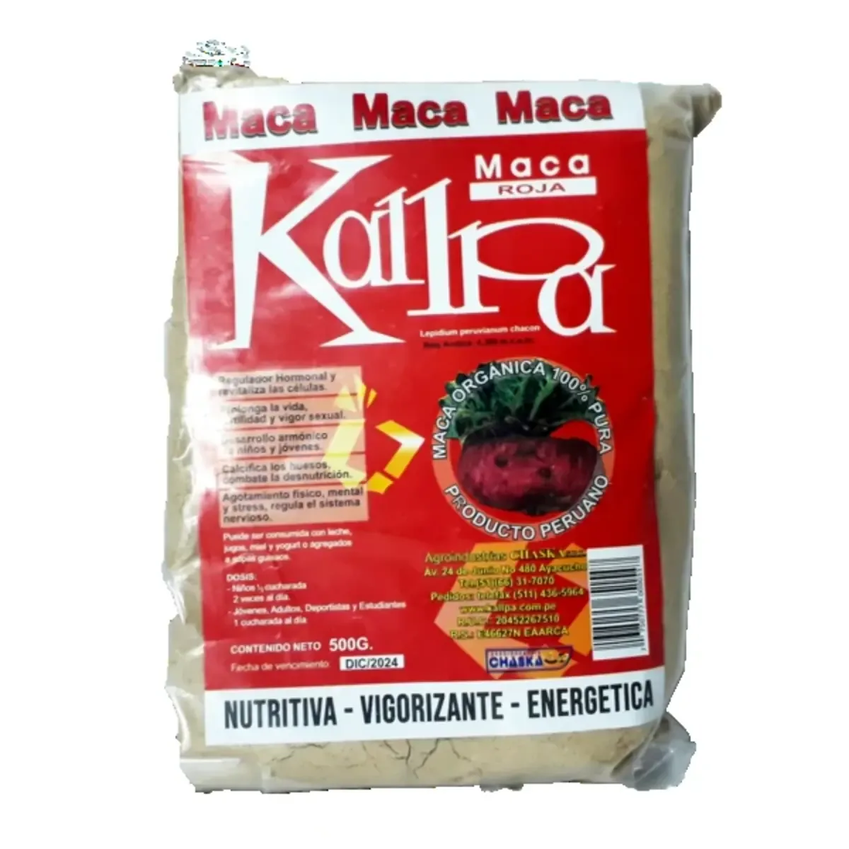 Maca Kallpa roja x 500 g
