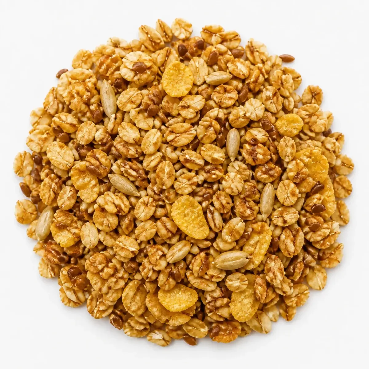 Granola crocante (avena, lino marron, sesamo integral, girasol pelado, copos sin azucar, miel)