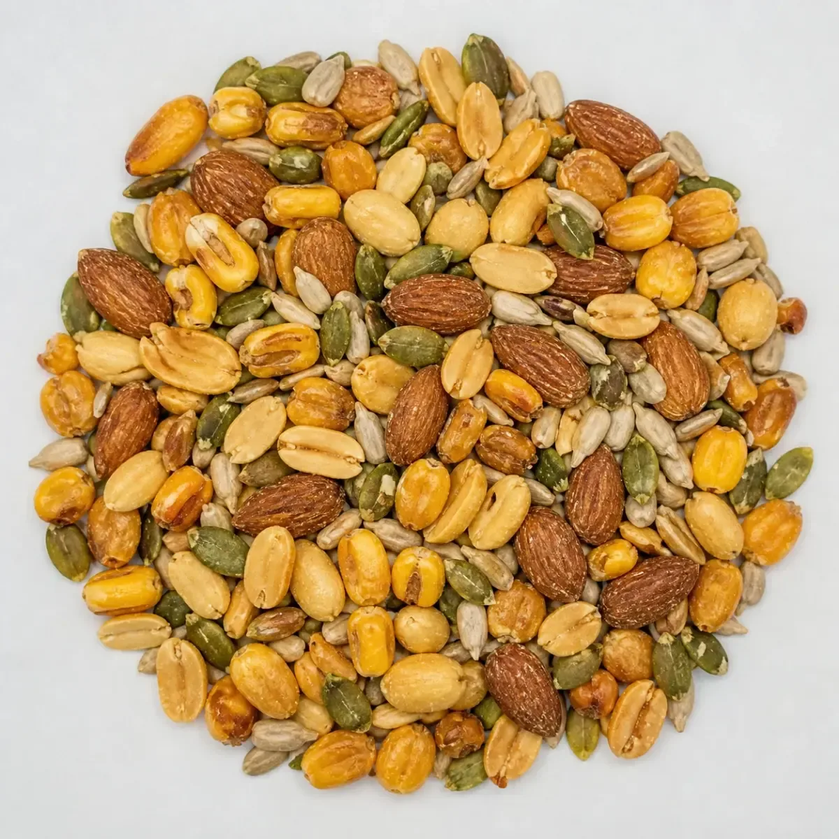 Mix salado (maíz frito, almendras tostadas saladas, pepita girasol, semilla zapallo, maní con sal)
