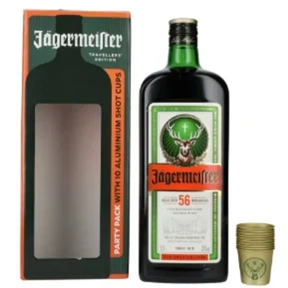 Jagermeister 1,75l + 10 Shots Aluminio
