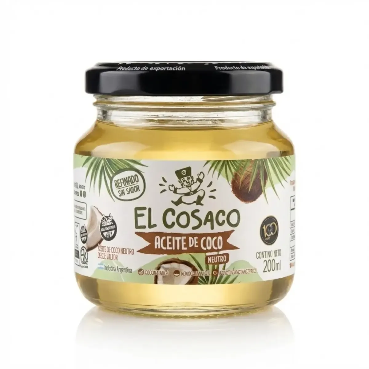 Aceite de coco neutro El cosaco x 200 ml